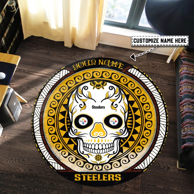 Pittsburgh Steelers Personalized Round Rug image 3
