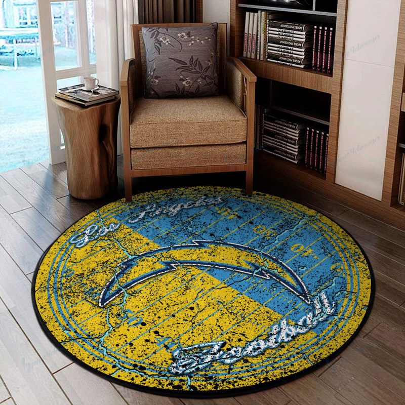 Los Angeles Chargers Round Rug 70