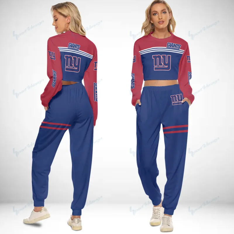 New York Giants Crop Sweatshirt Suit
