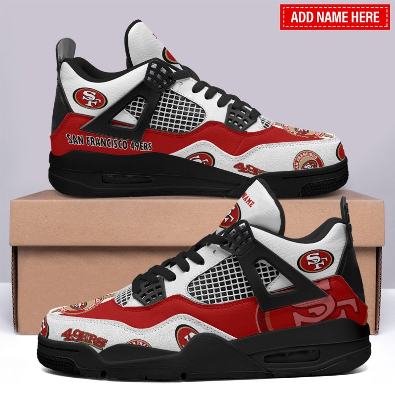 San Francisco 49ers Personalized AJ4 Sneaker Image 2