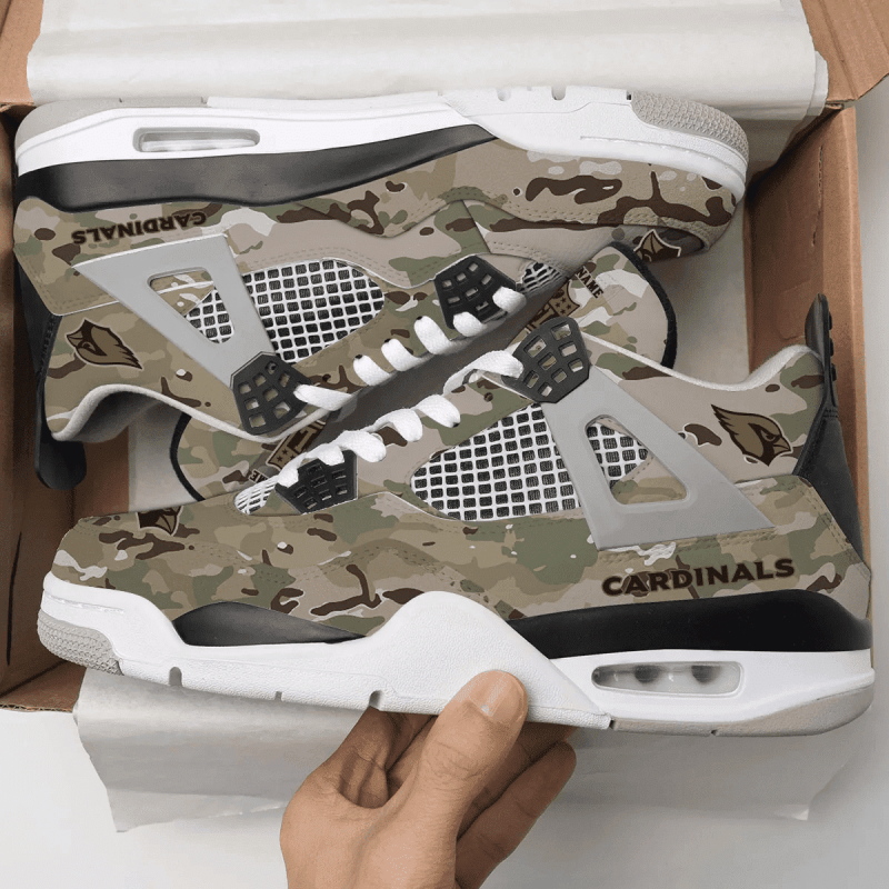 Arizona Cardinals Camo Personalized AJ4 Sneaker