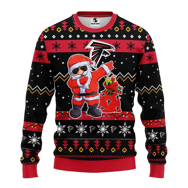 Atlanta Falcons Dabbing Santa Claus Ugly Christmas Sweater