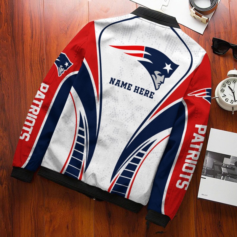 New England Patriots Personalized Bomber Jacket Side