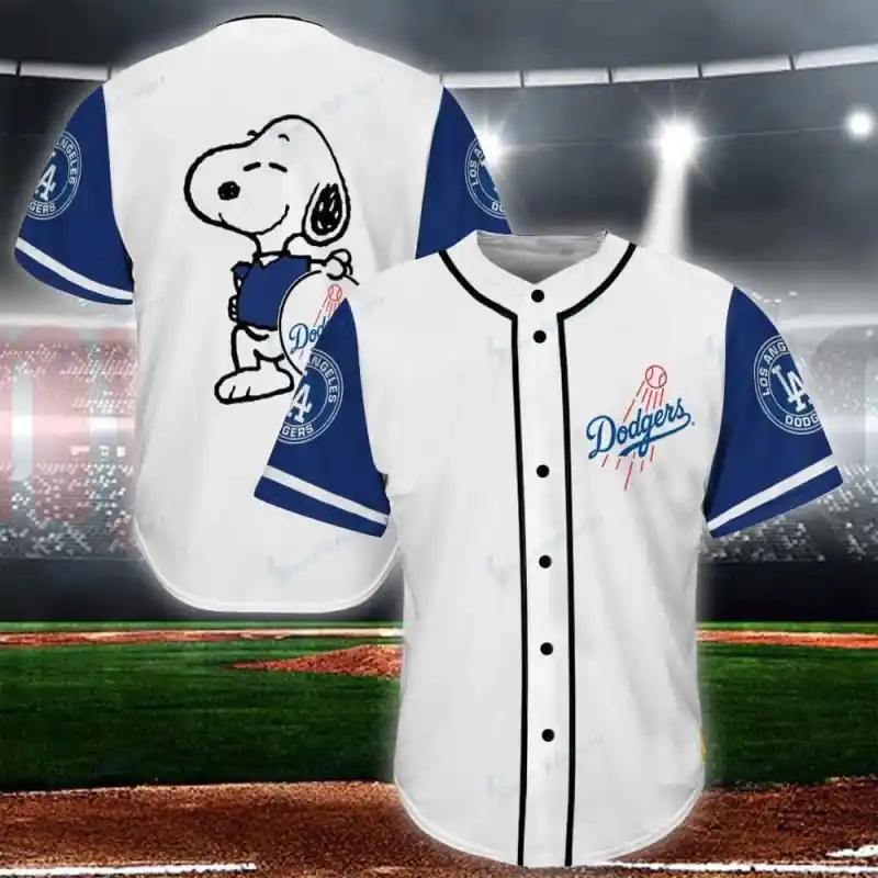 Snoopy Los Angeles Dodgers Baseball Jersey