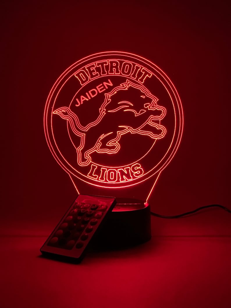 Detroit Lions Personalized 3D Lamp