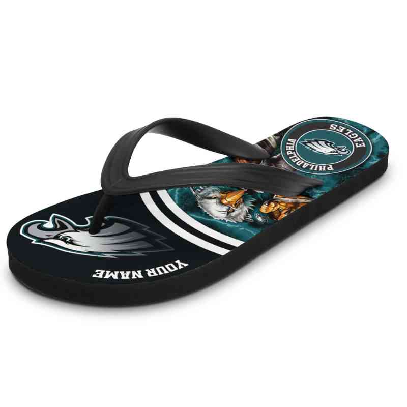 Philadelphia Eagles Personalized Summer Flip Flop Side View