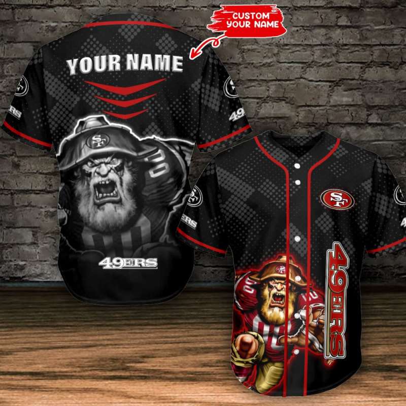 San Francisco 49ers Personalized Baseball Jersey