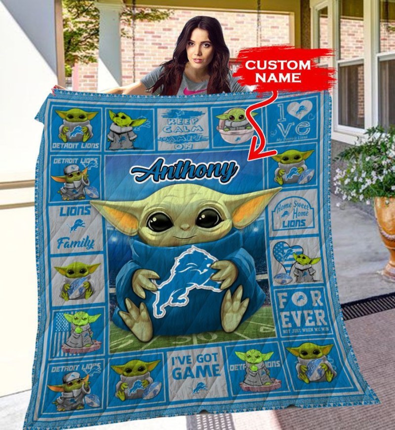 Detroit Lions Personalized Premium Quilt