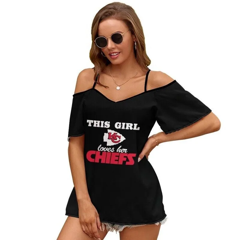 Kansas City Chiefs Women's Off Shoulder Sling Top