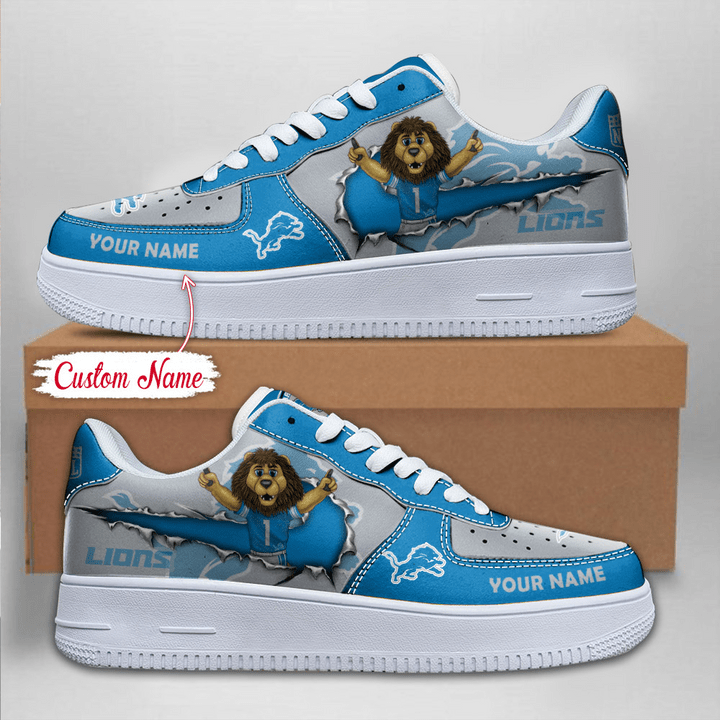 NFL Detroit Lions Custom Name Air Force 1 Sneaker