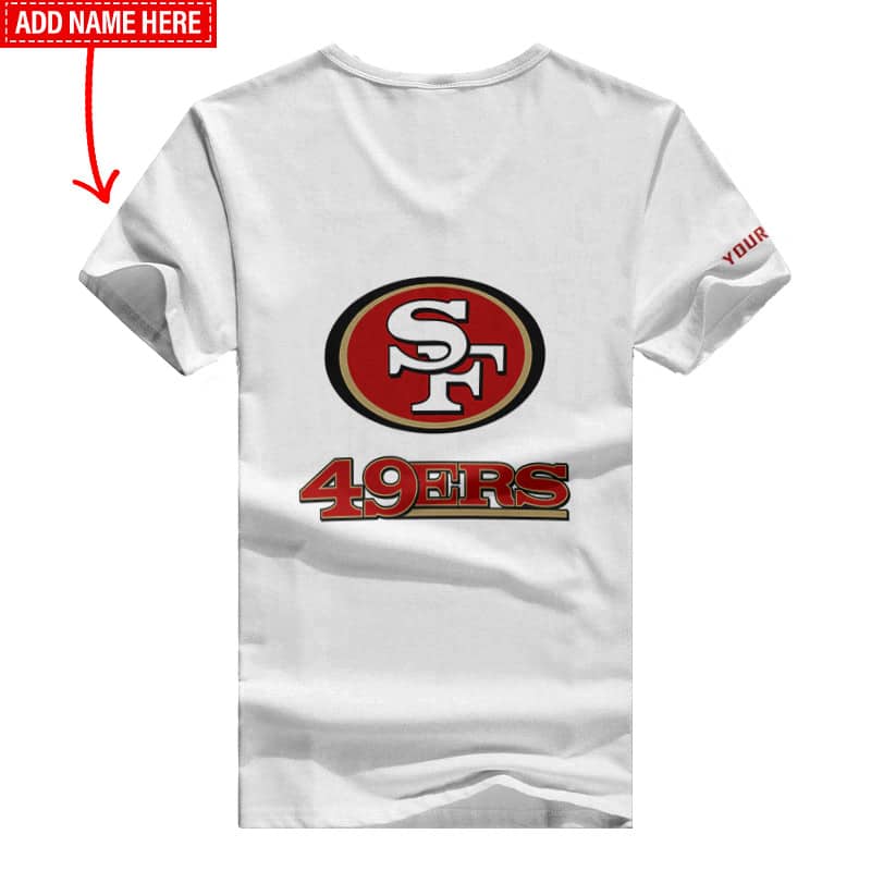 San Francisco 49ers Personalized Summer V-neck T-shirt Lifestyle Image