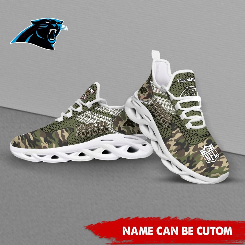 Carolina Panthers Personalized Yezy Running Sneakers
