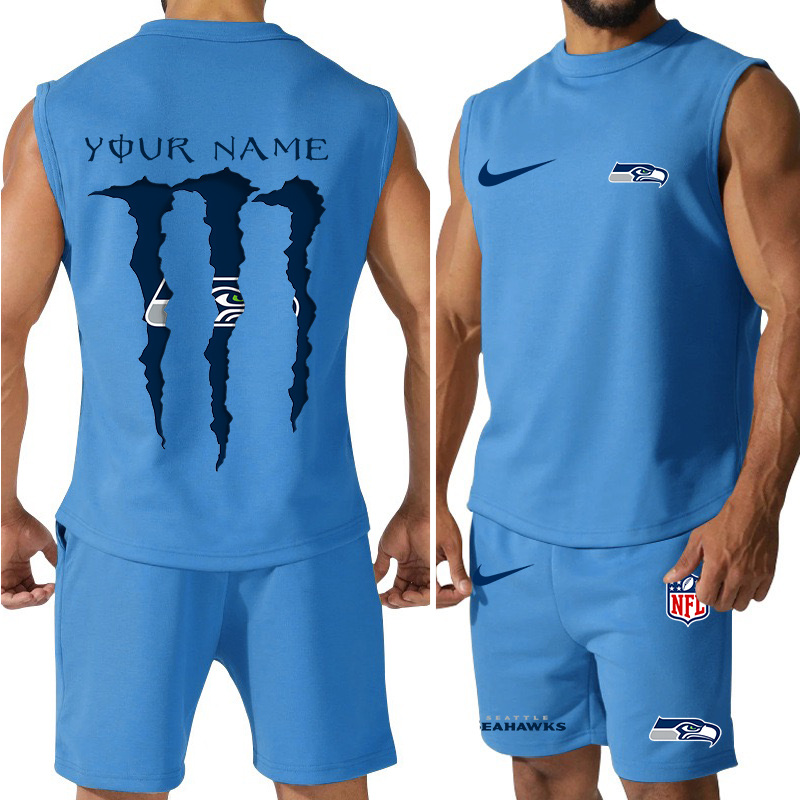 Seattle Seahawks Men Jersey Tank Top and Shorts 7