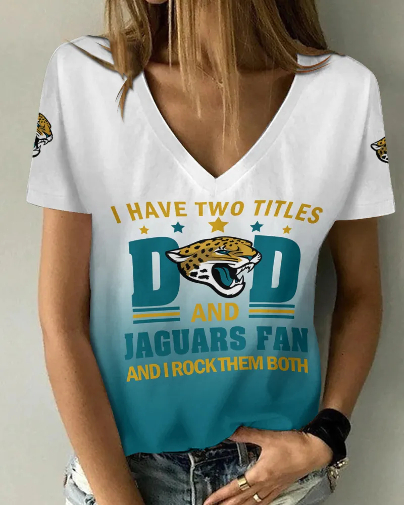 Jacksonville Jaguars Personalized V-neck T-shirt Image 1