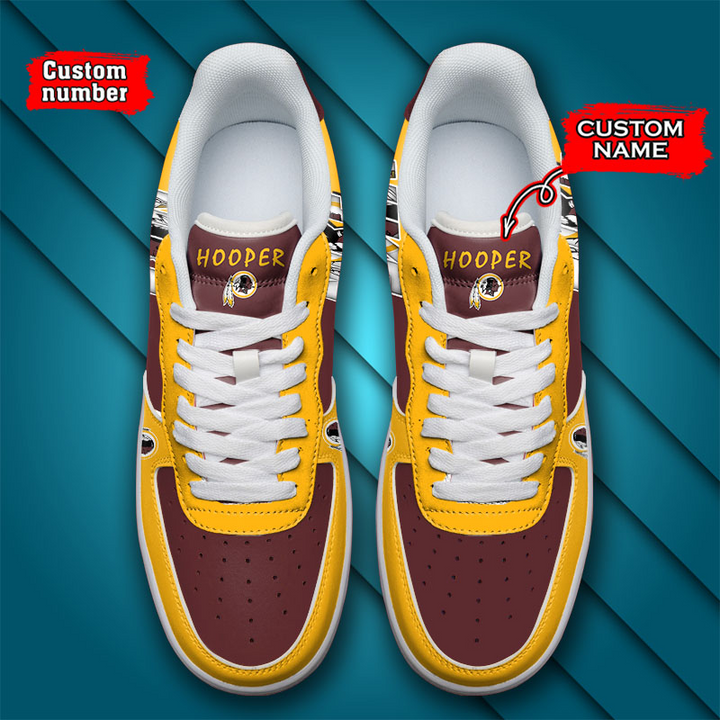 NFL Washington Commanders Custom Name Number Air Force 1 Sneaker