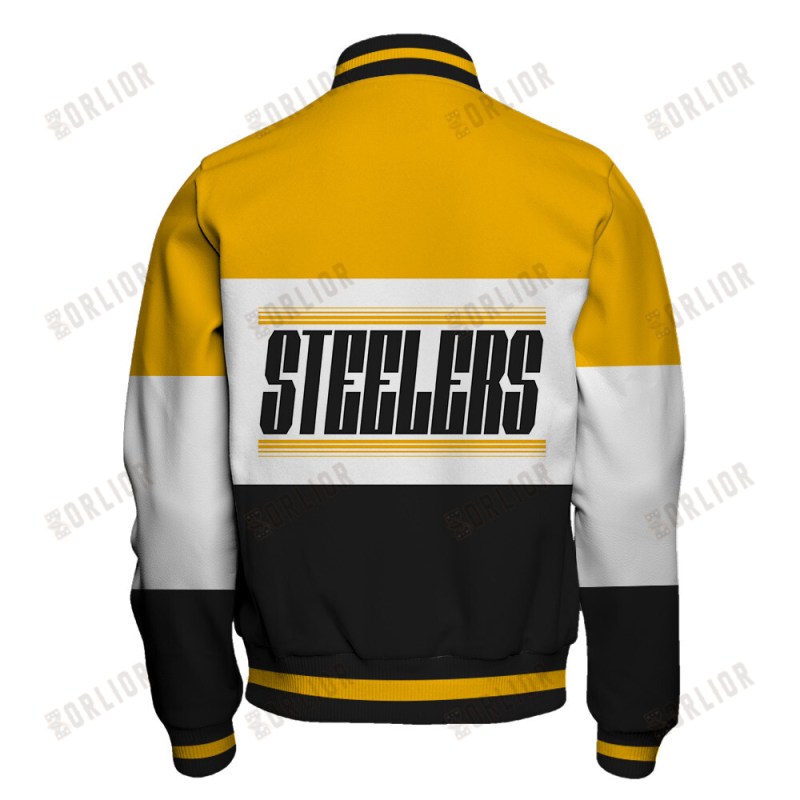 Pittsburgh Steelers Varsity Jacket Back View