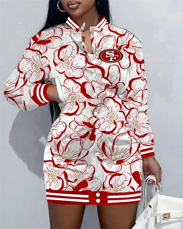 San Francisco 49ers Women's Button Down Jacket Dress