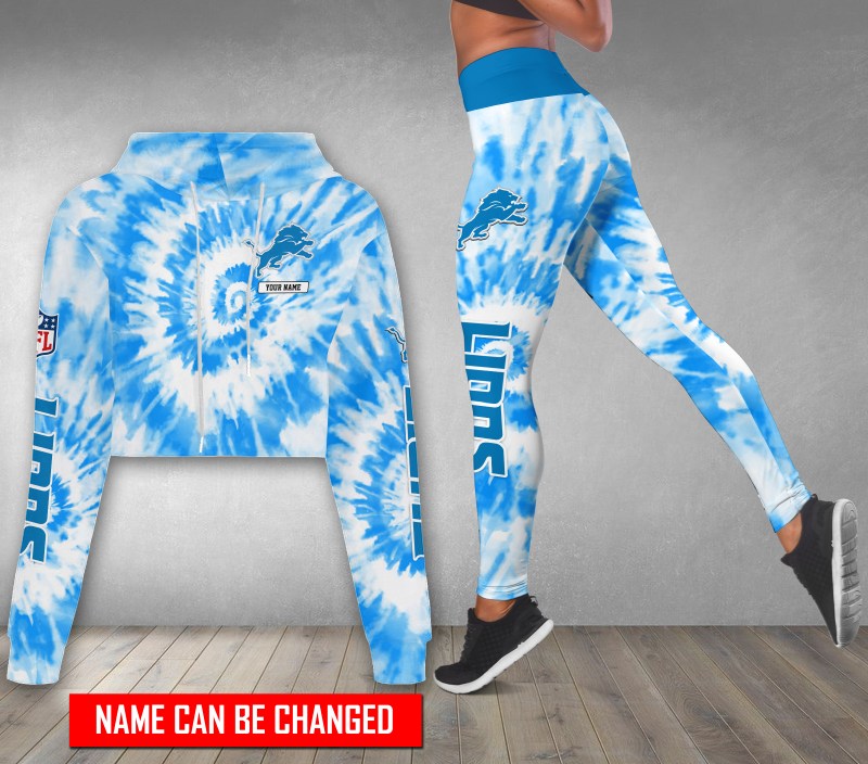 Detroit Lions Croptop Hoodie and Leggings