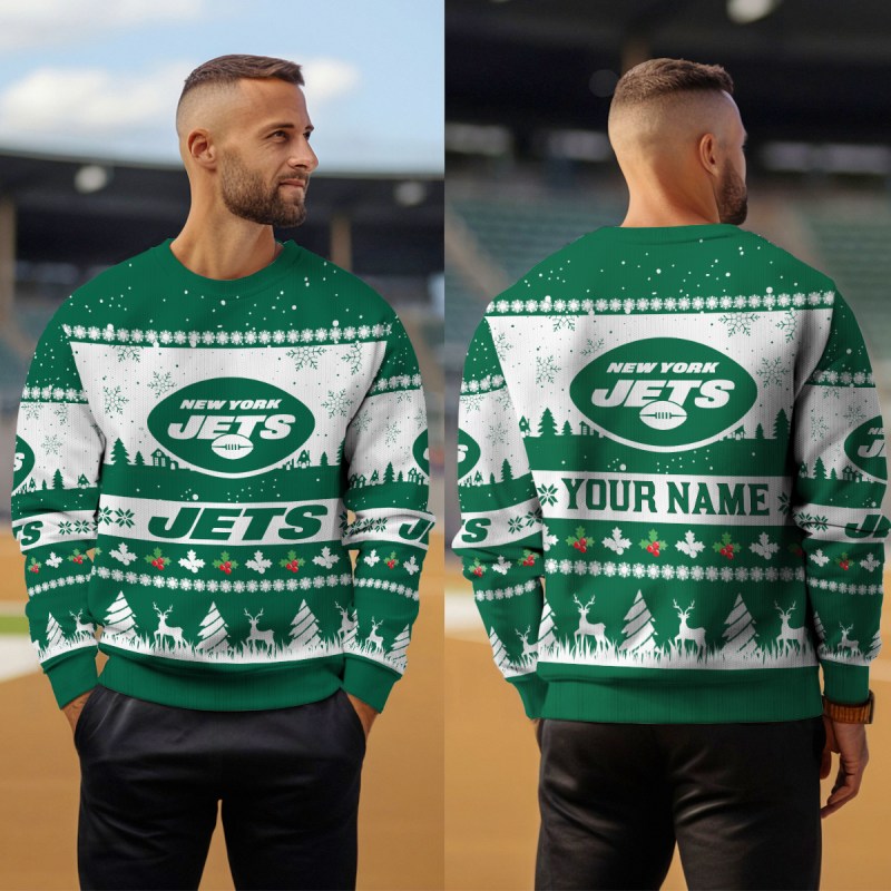 New York Jets Ugly Christmas Sweater - Outdoor View 4