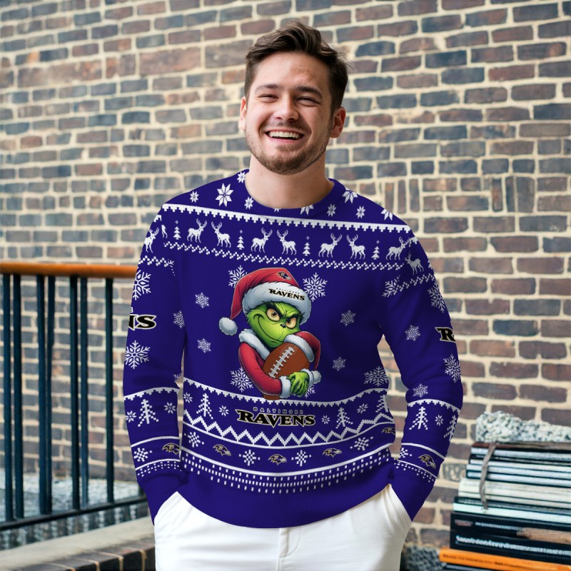 Baltimore Ravens Ugly Christmas Sweater Outdoor 2