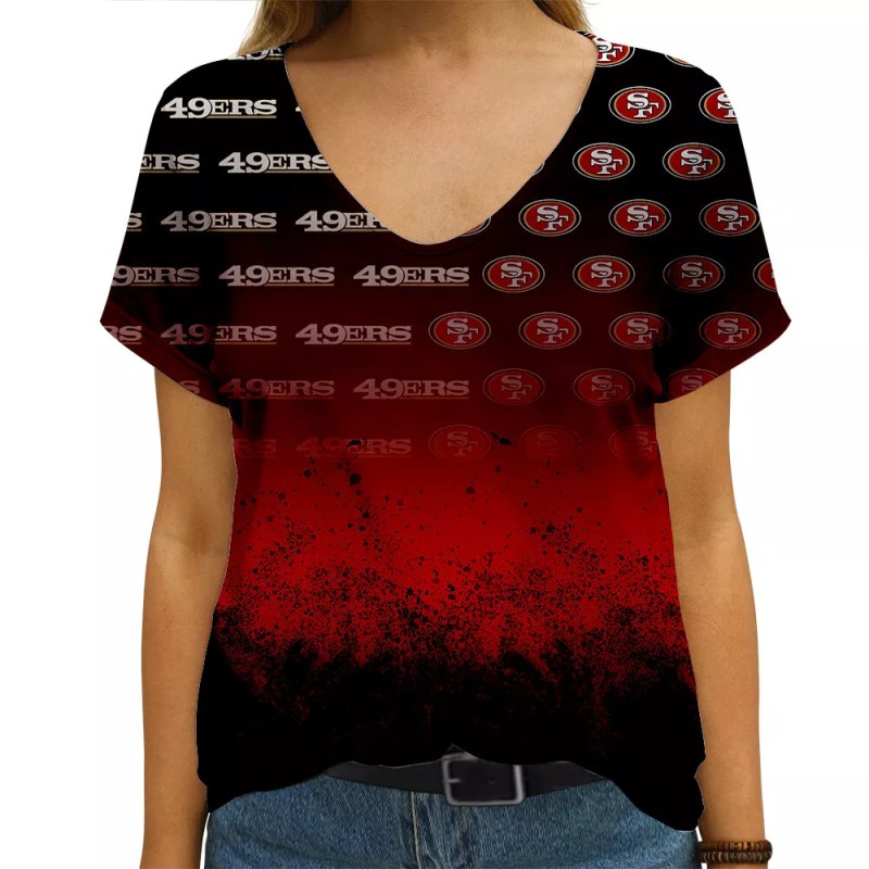 San Francisco 49ers V-neck Women T-shirt