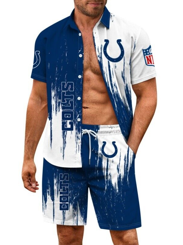 Indianapolis Colts Combo Hawaiian Shirt and Shorts