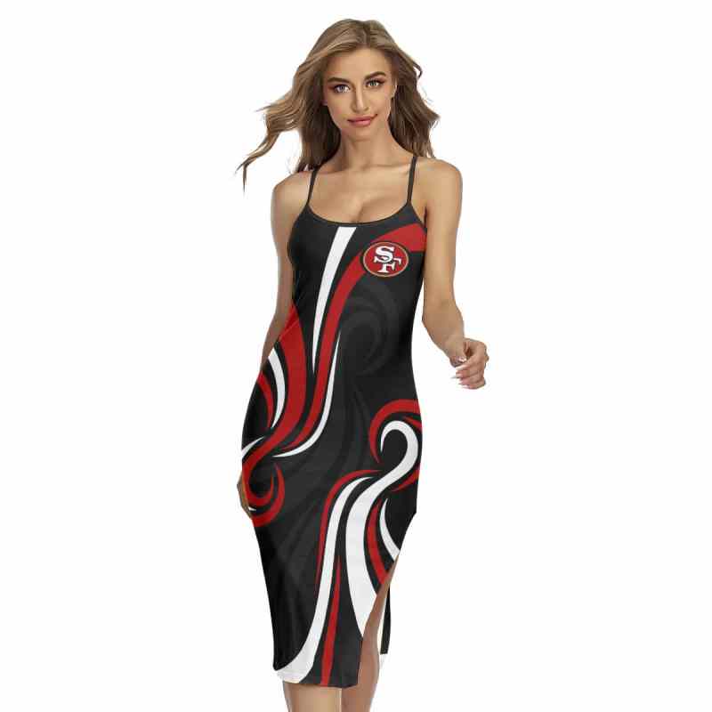 San Francisco 49ers Women's Back Cross Cami Dress Front View