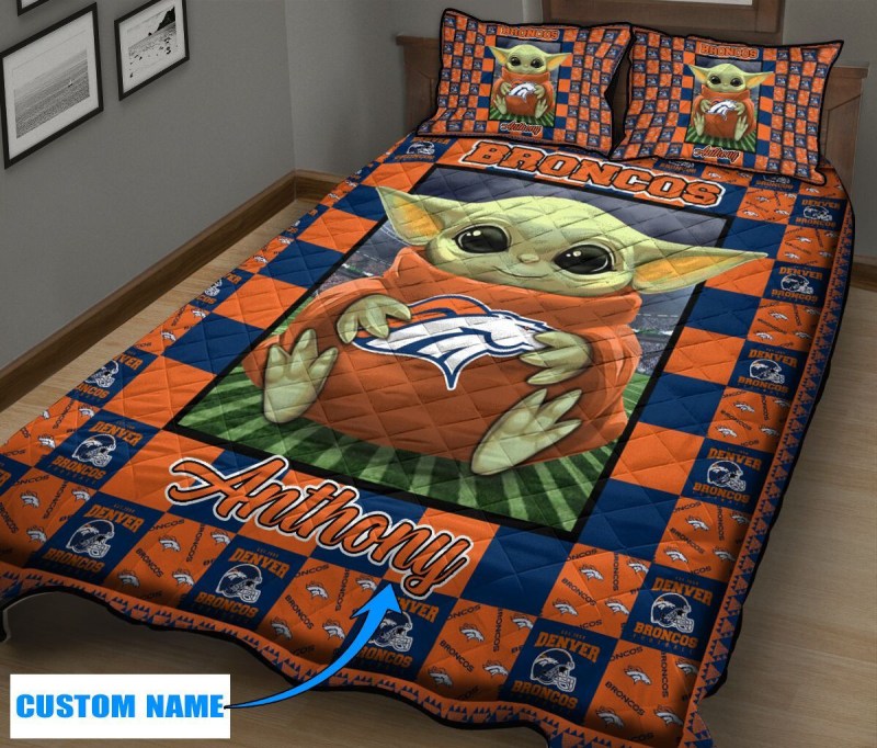 Denver Broncos Personalized Quilt Set