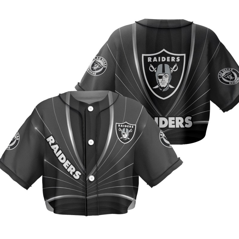 Las Vegas Raiders Crop Top Baseball Jersey