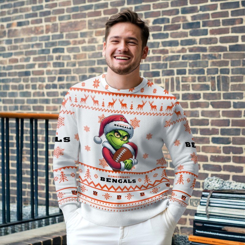Cincinnati Bengals Premium Ugly Christmas Sweater - Outdoor View