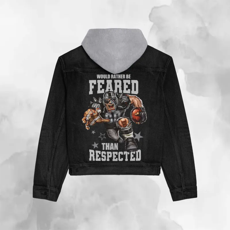 Las Vegas Raiders Premium Hooded Denim Jacket Side View
