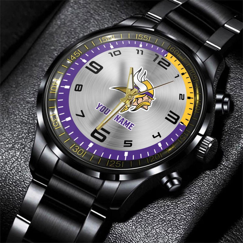 Minnesota Vikings Black Fashion Watch