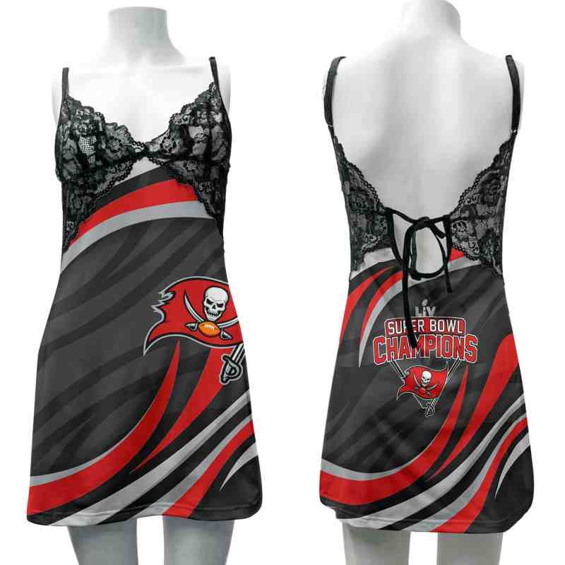 Tampa Bay Buccaneers Lace Back Strap Slip Dress