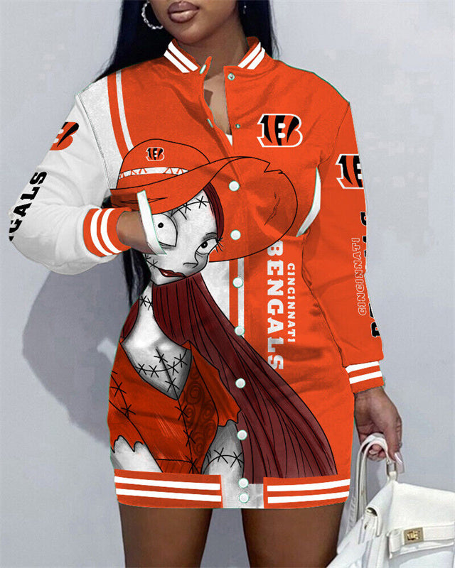 Cincinnati Bengals Women's Button Down Jacket Dress