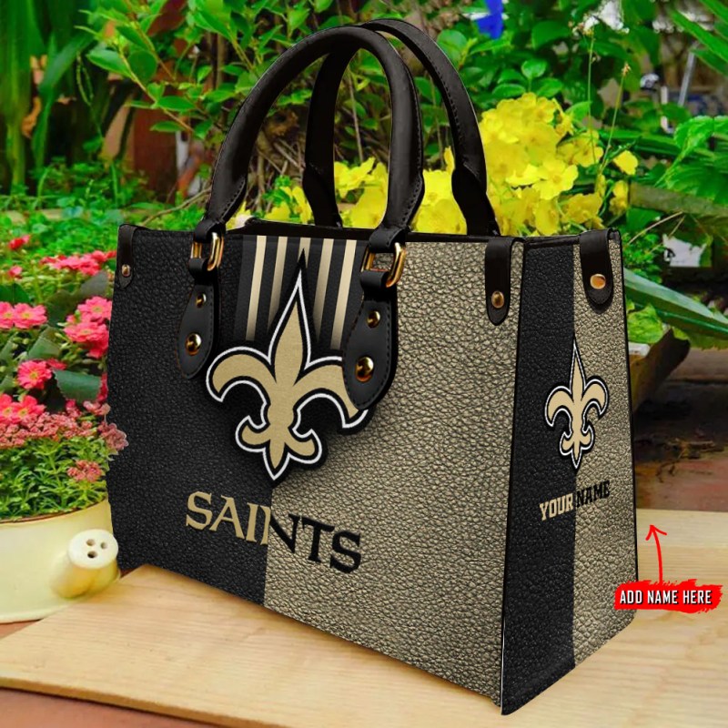 New Orleans Saints Personalized Leather Hand Bag