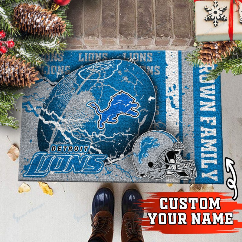 Detroit Lions Personalized Doormat