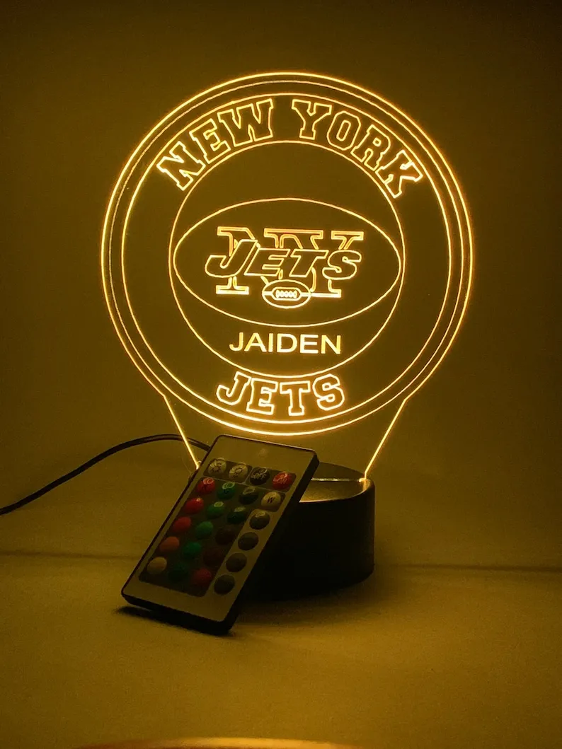 New York Jets 3D Lamp in Action