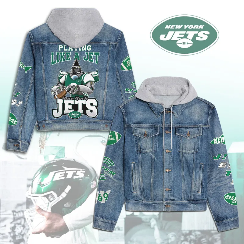 New York Jets Hooded Denim Jacket