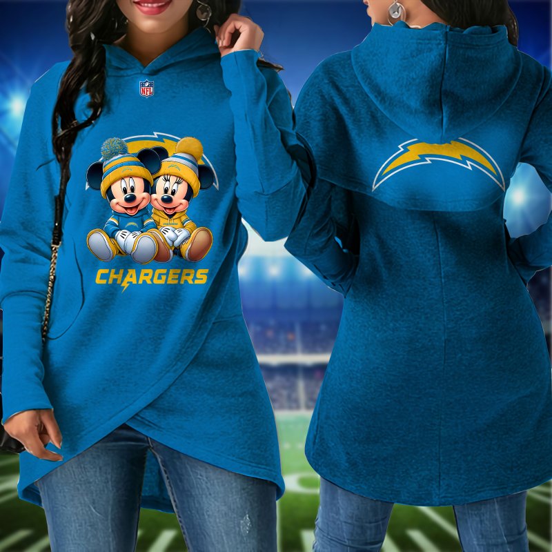 Los Angeles Chargers Women's Hoodie - Asymmetrical Cut