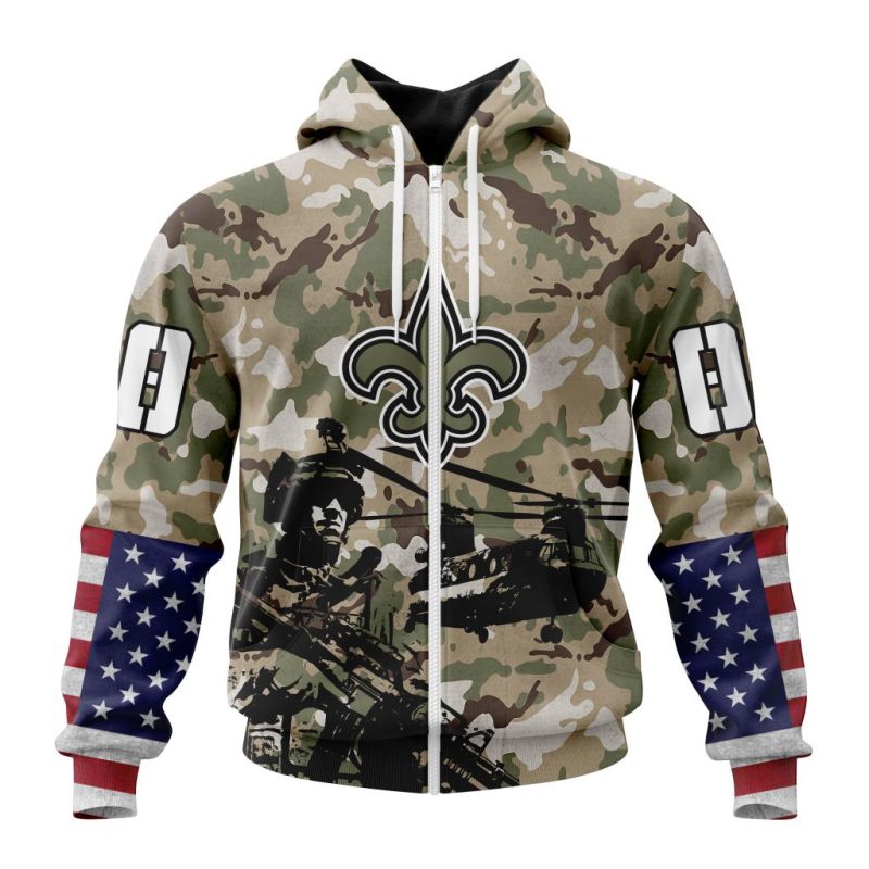 New Orleans Saints Hoodie Zip Front