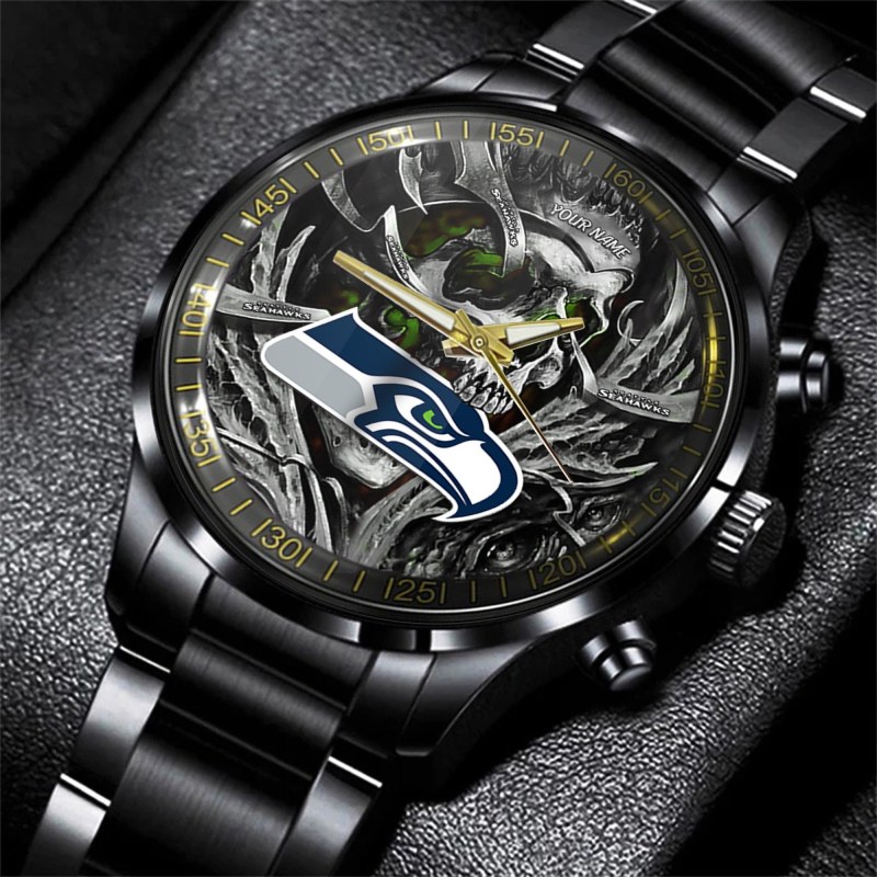 Seattle Seahawks Black Fashion Watch
