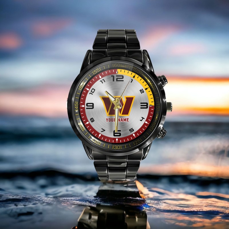 Washington Commanders NFL Personalized Black Hand Watch