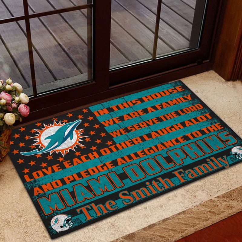 Miami Dolphins Personalized Doormat - Game Day Ready