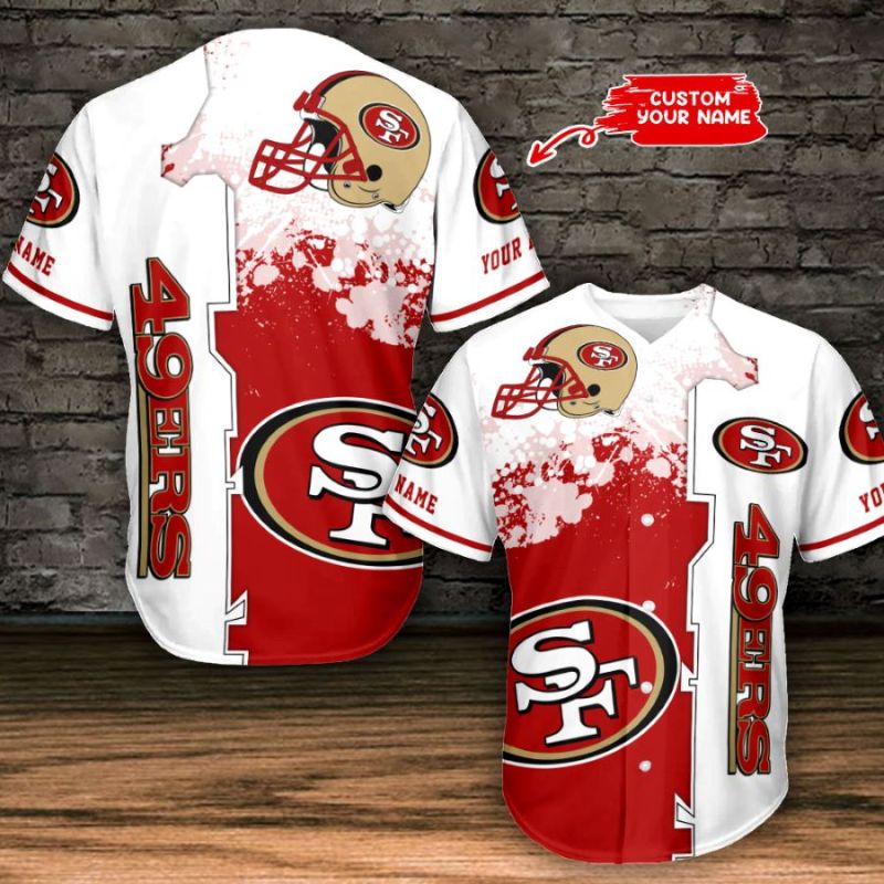 San Francisco 49ers Personalized Baseball Jersey