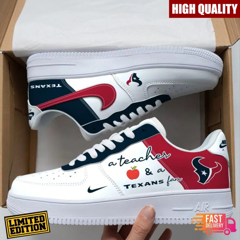 Houston Texans Custom Job Nike Air Force Shoes