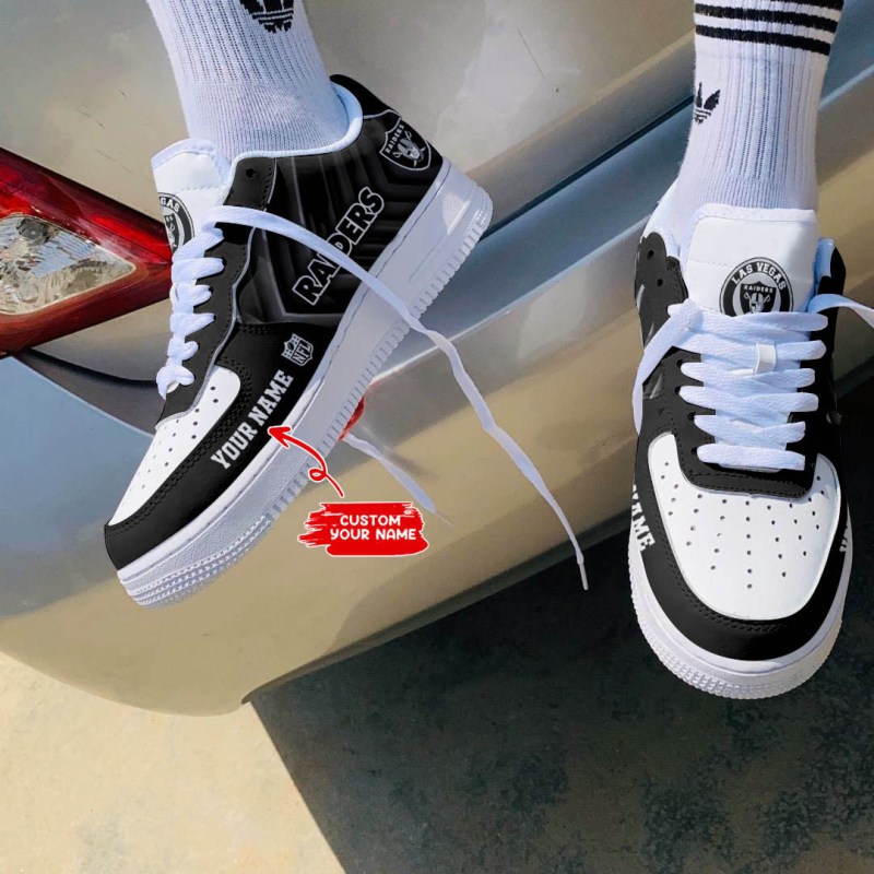Las Vegas Raiders Personalized AF1 Shoes - Close-Up