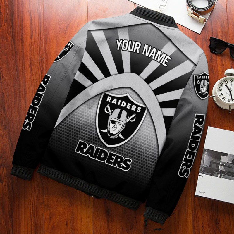 Las Vegas Raiders Bomber Jacket Back View