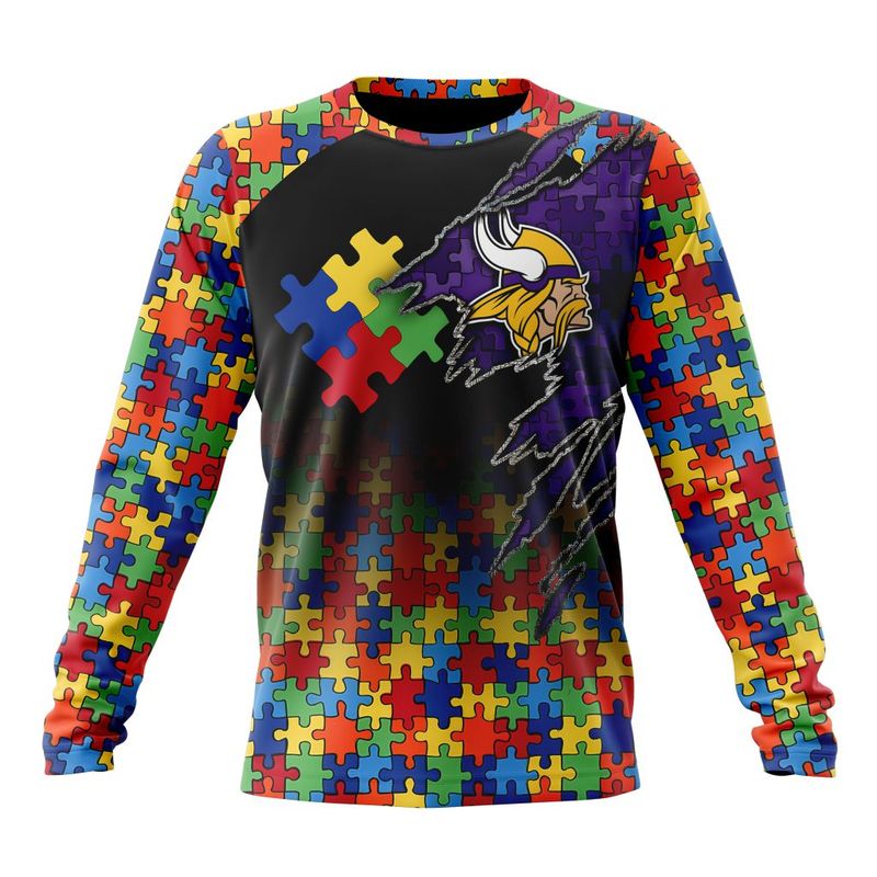 Minnesota Vikings Special Autism Awareness Design Hoodie