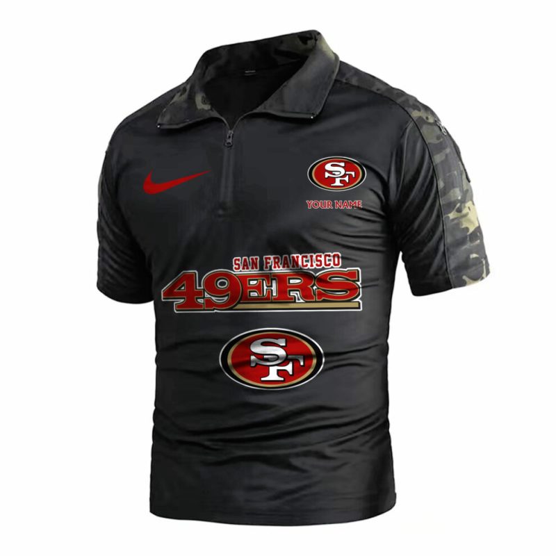 San Francisco 49ers Army Polo Shirt Black Camo