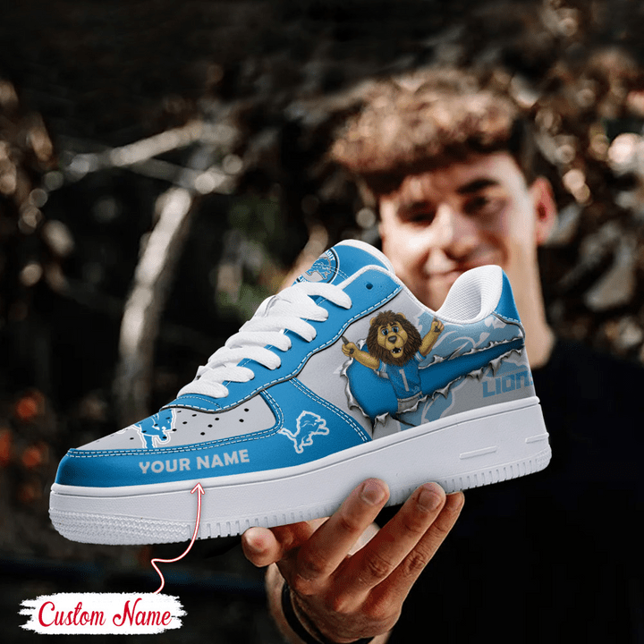 NFL Detroit Lions Custom Name Air Force 1 Sneaker